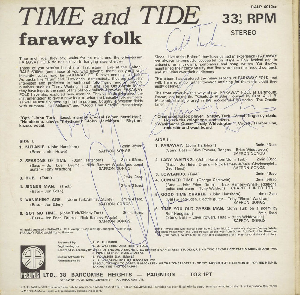 Faraway Folk Time And Tide UK vinyl LP album (LP record)