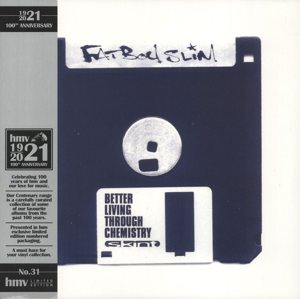 Fatboy Slim Better Living Through Chemistry - 180gm Blue & White Quarter Split Vinyl UK 2-LP vinyl record set (Double LP Album) BRASSICHMVUKLP