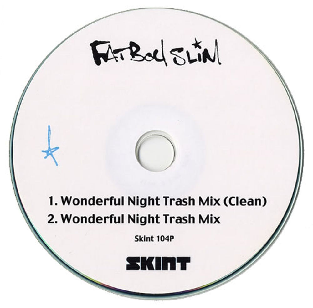 Fatboy Slim Wonderful Night - Trash Mix UK Promo CD-R acetate CD-R ACETATE