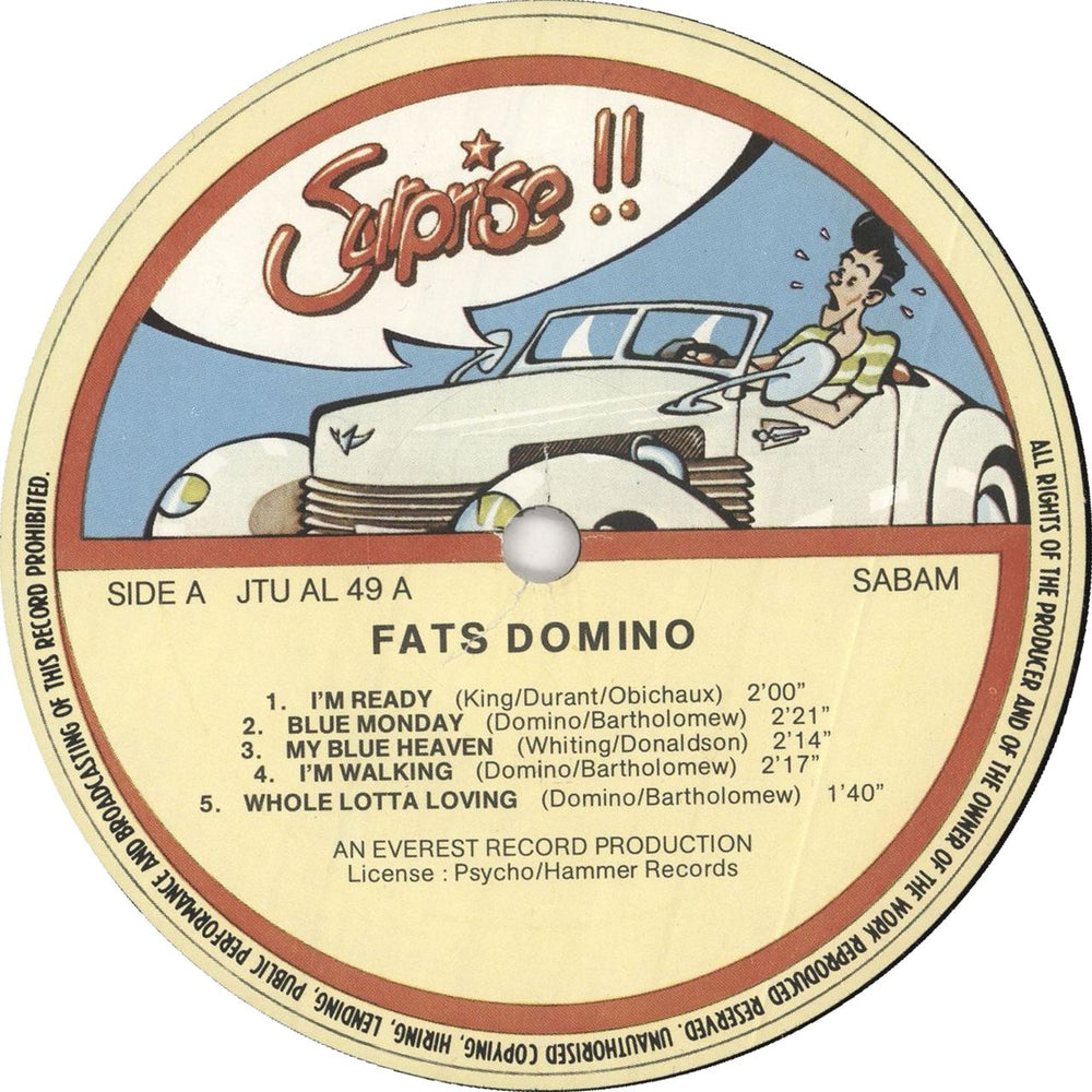 Fats Domino Fats Domino Belgian vinyl LP album (LP record) FTDLPFA727808