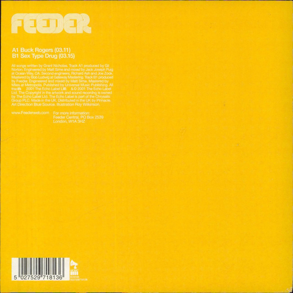 Feeder Buck Rogers - Orange Vinyl UK 7" vinyl single (7 inch record / 45) 5027529718136