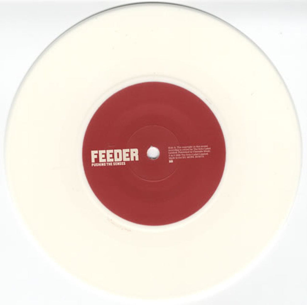 Feeder Pushing The Senses - White Vinyl UK 7" vinyl single (7 inch record / 45) FEE07PU327879