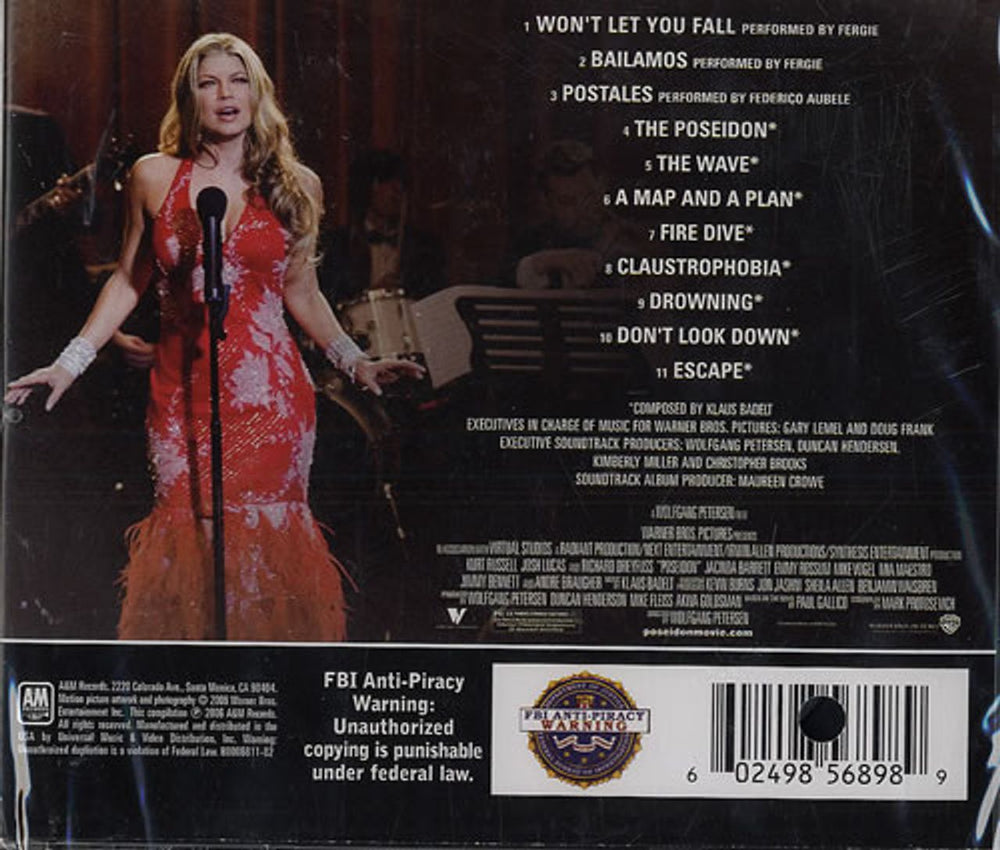 Fergie Music From The Motion Picture Poseidon US CD album (CDLP) FR6CDMU480916