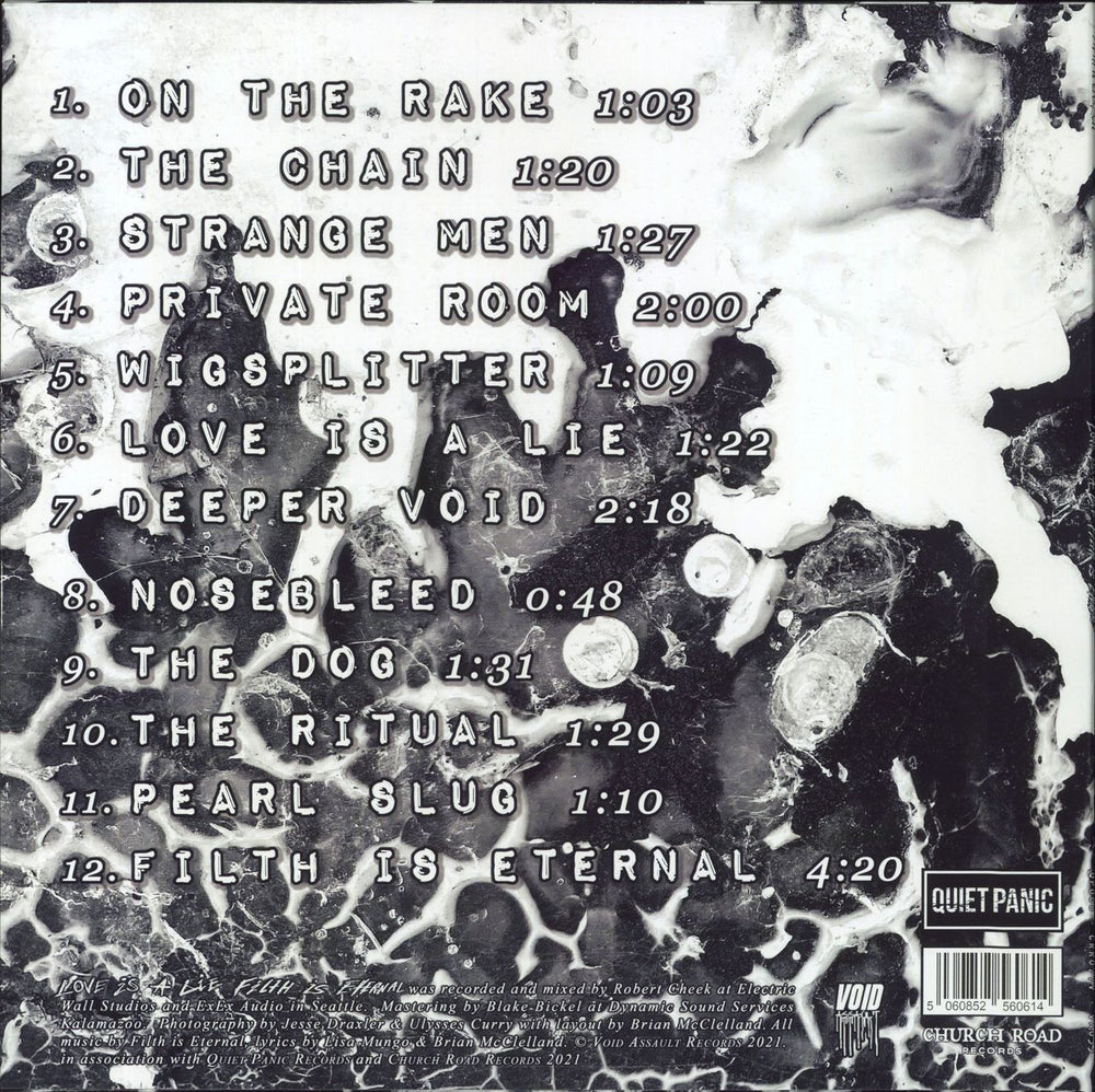 Filth Is Eternal Love Is A Lie, Filth Is Eternal - Lime w/ White Splatter UK vinyl LP album (LP record) 5060852560614