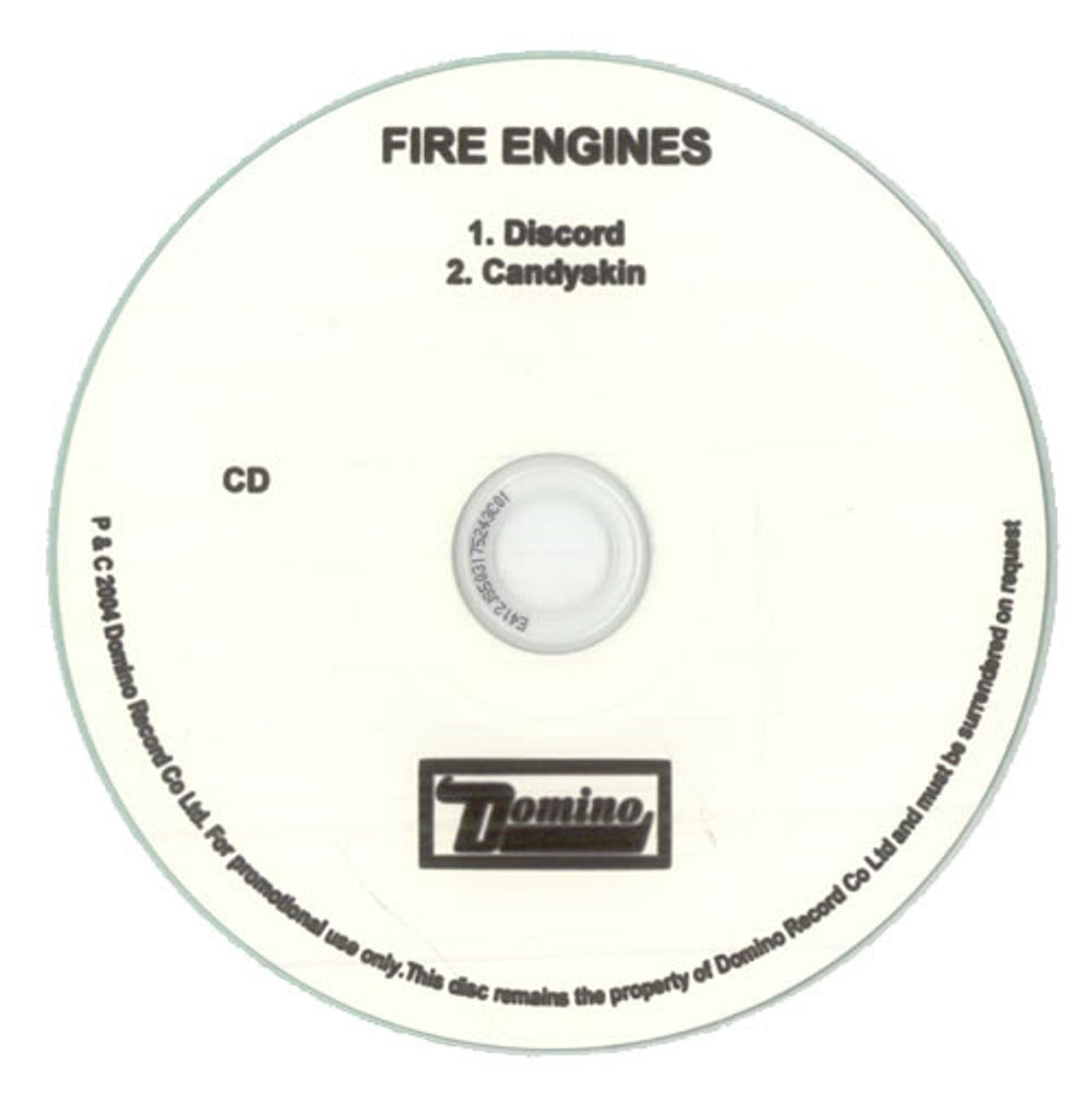 Fire Engines Discord UK Promo CD-R acetate CD-R ACETATE