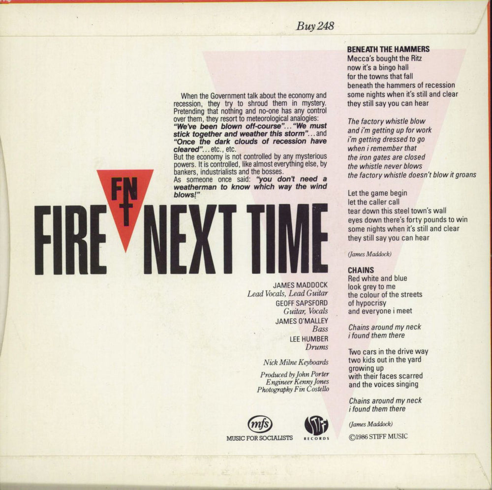 Fire Next Time Beneath The Hammers UK 7" vinyl single (7 inch record / 45) 042288767275