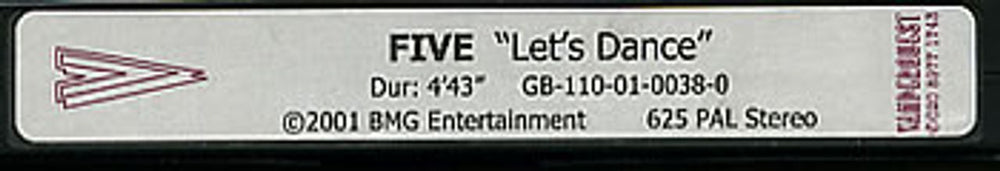 Five Let's Dance UK Promo video (VHS or PAL or NTSC) PROMO VIDEO