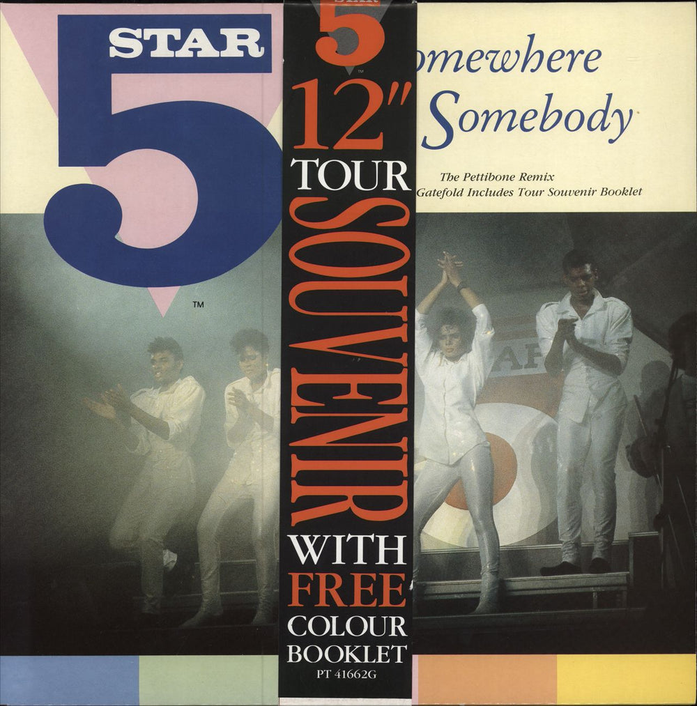 Five Star Somewhere Somebody + Bellyband & Booklet UK 12" vinyl single (12 inch record / Maxi-single) PT41662G