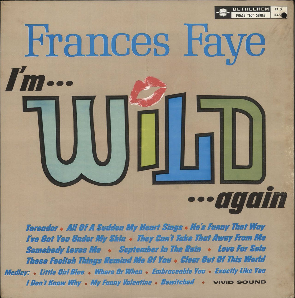 Frances Faye I'm Wild Again US vinyl LP album (LP record) BX4020