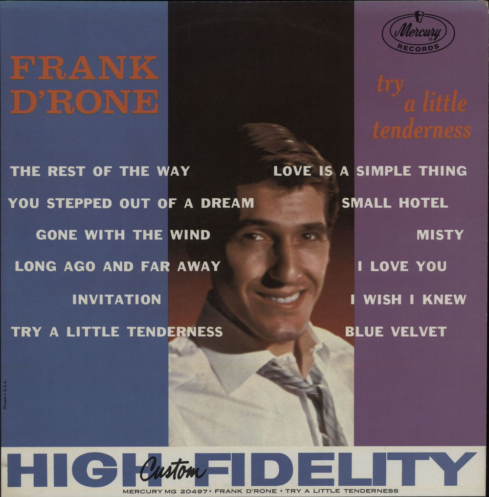 Frank D'Rone Try A Little Tenderness US vinyl LP album (LP record) MG20497