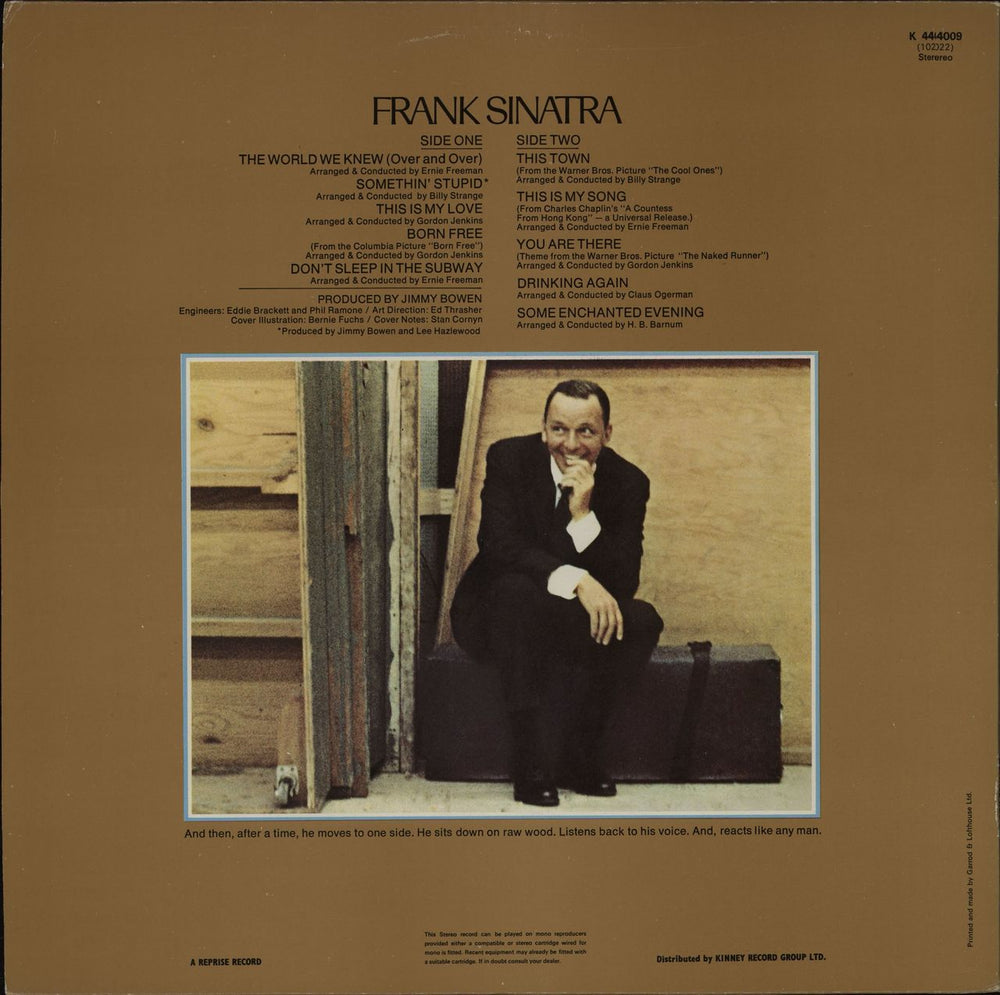 Frank Sinatra Frank Sinatra - late 70s UK vinyl LP album (LP record)