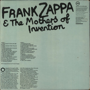 Frank Zappa Frank Zappa & The Mothers Of Invention - EX UK vinyl LP album (LP record)