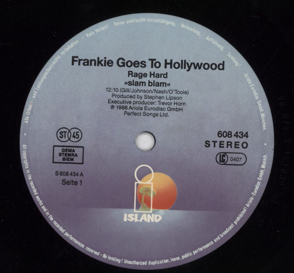 Frankie Goes To Hollywood Rage Hard German 12" vinyl single (12 inch record / Maxi-single) FGT12RA817655