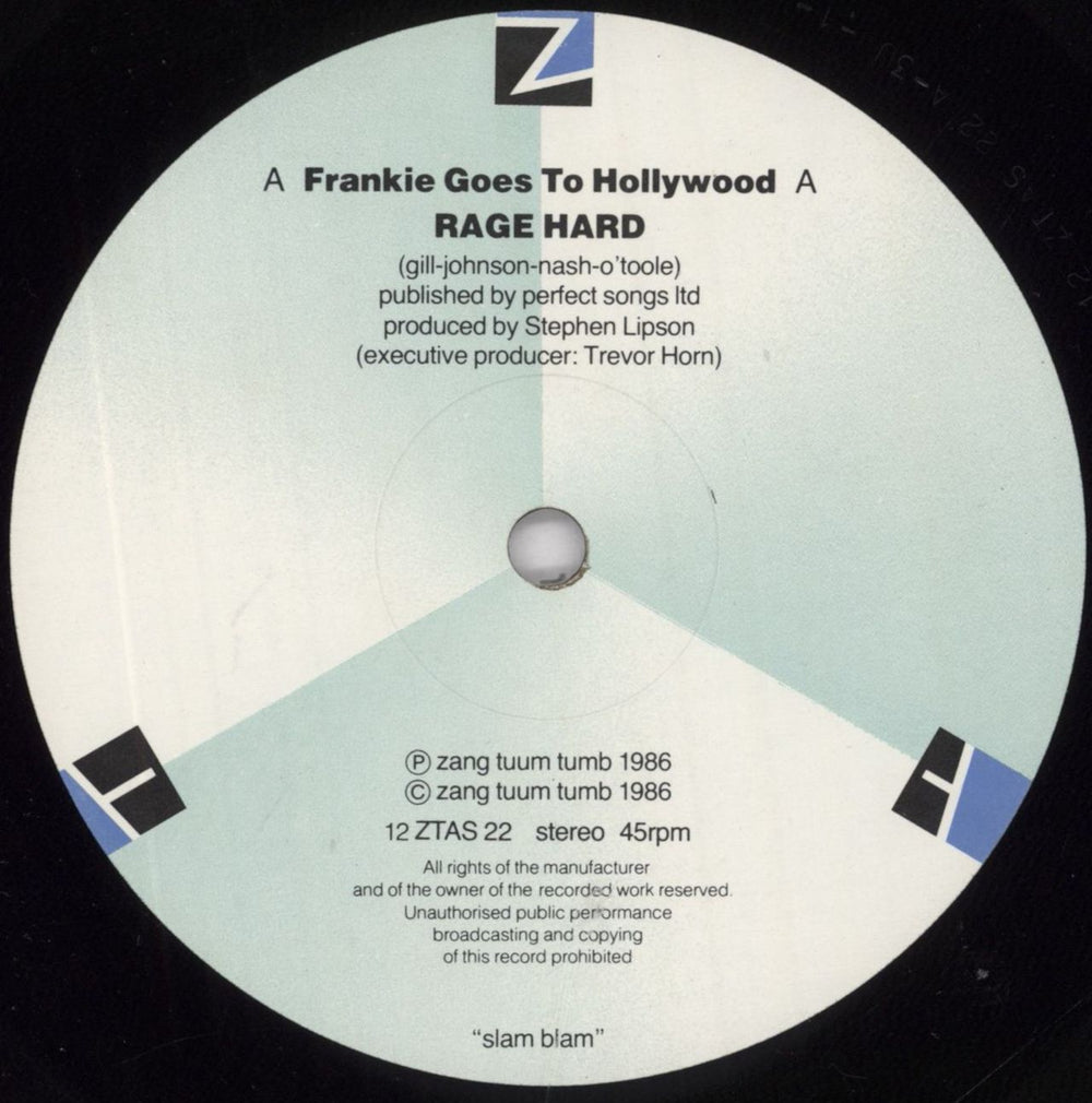 Frankie Goes To Hollywood Rage Hard + Poster UK 12" vinyl single (12 inch record / Maxi-single) FGT12RA829714