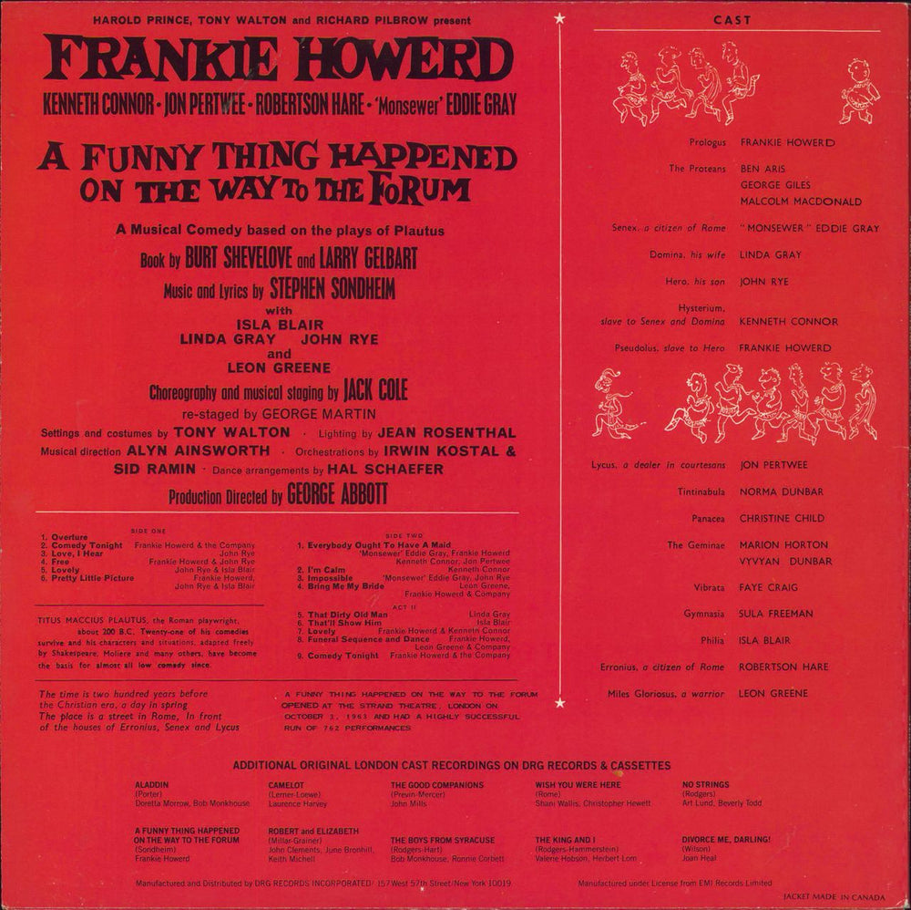 Frankie Howerd A Funny Thing Happened On The Way To The Forum US vinyl LP album (LP record)