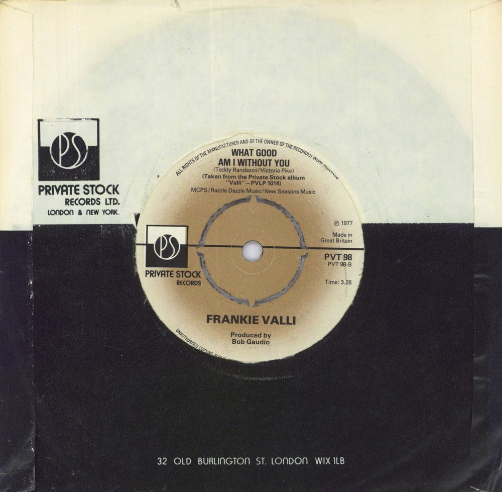 Frankie Valli Easily UK Promo 7" vinyl single (7 inch record / 45)