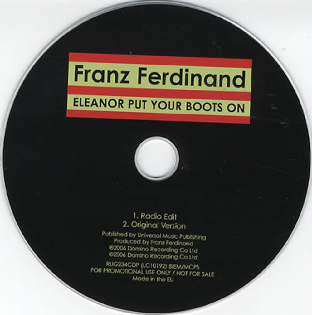 Franz Ferdinand Eleanor Put Your Boots On UK Promo CD single (CD5 / 5") FNZC5EL369641