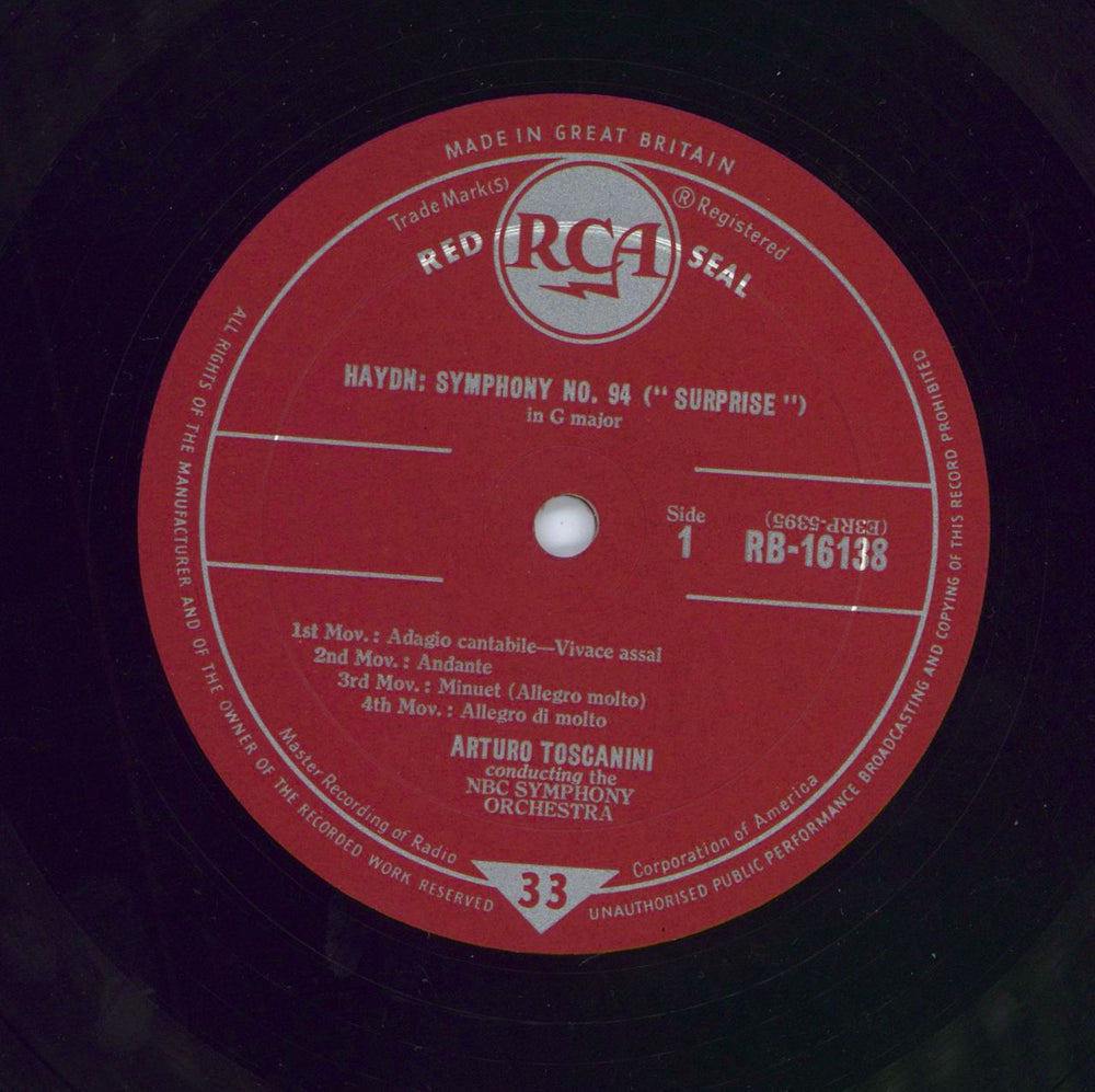 Franz Joseph Haydn Symphony No. 94 in G Major "Surprise" & Symphony No. 101 in D "The Clock" UK vinyl LP album (LP record)