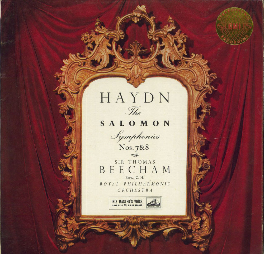 Franz Joseph Haydn The Salomon Symphonies Nos. 7 & 8 UK vinyl LP album (LP record) ASD339