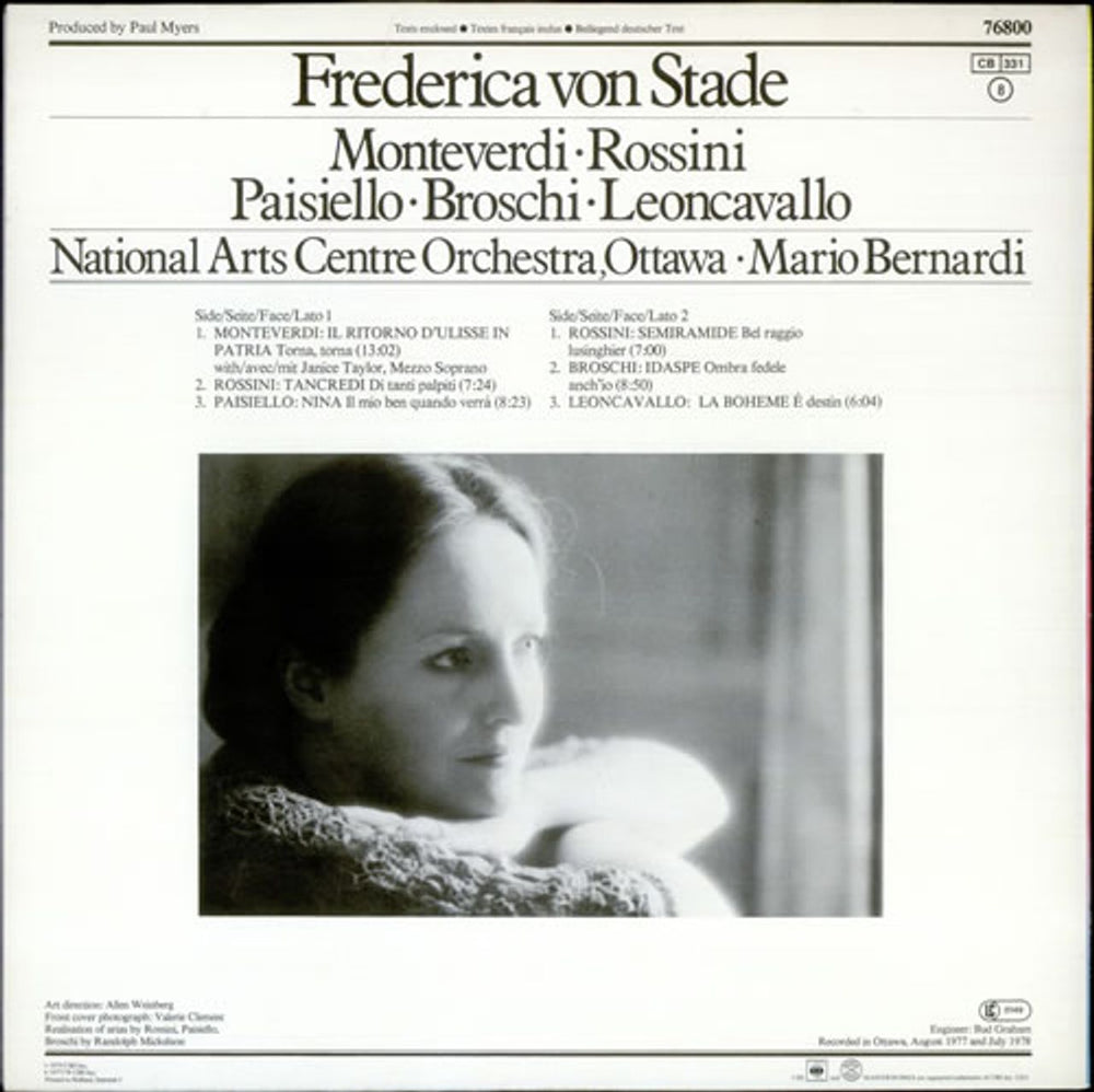 Frederica von Stade Frederica von Stade . Bernardi Dutch vinyl LP album (LP record) ZRHLPFR526407