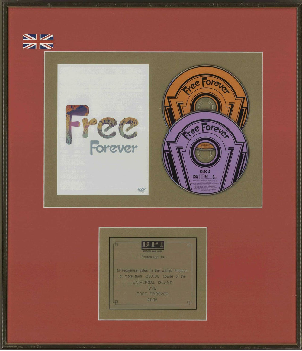 Free Free Forever UK award disc GOLD AWARD