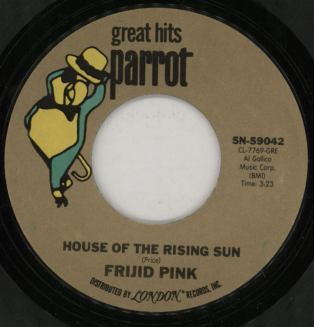 Frijid Pink The House Of The Rising Sun US 7" vinyl single (7 inch record / 45) 5N-59042