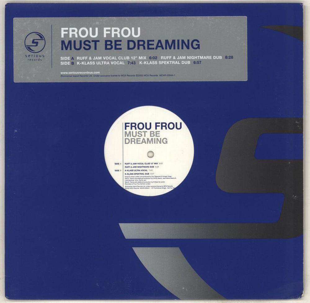 Frou Frou Must Be Dreaming US Promo 12" vinyl single (12 inch record / Maxi-single) MCAR-25944-1