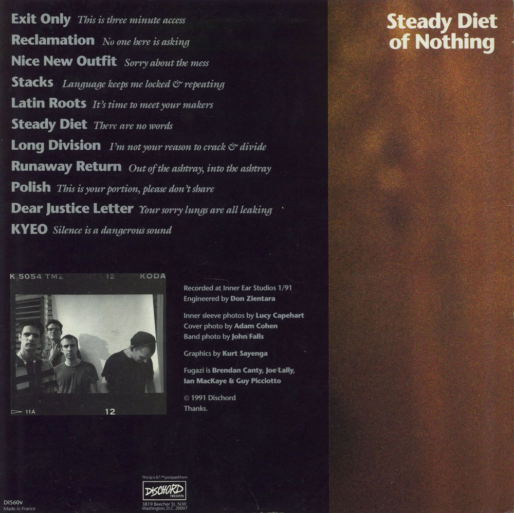 Fugazi Steady Diet Of Nothing - EX French vinyl LP album (LP record)