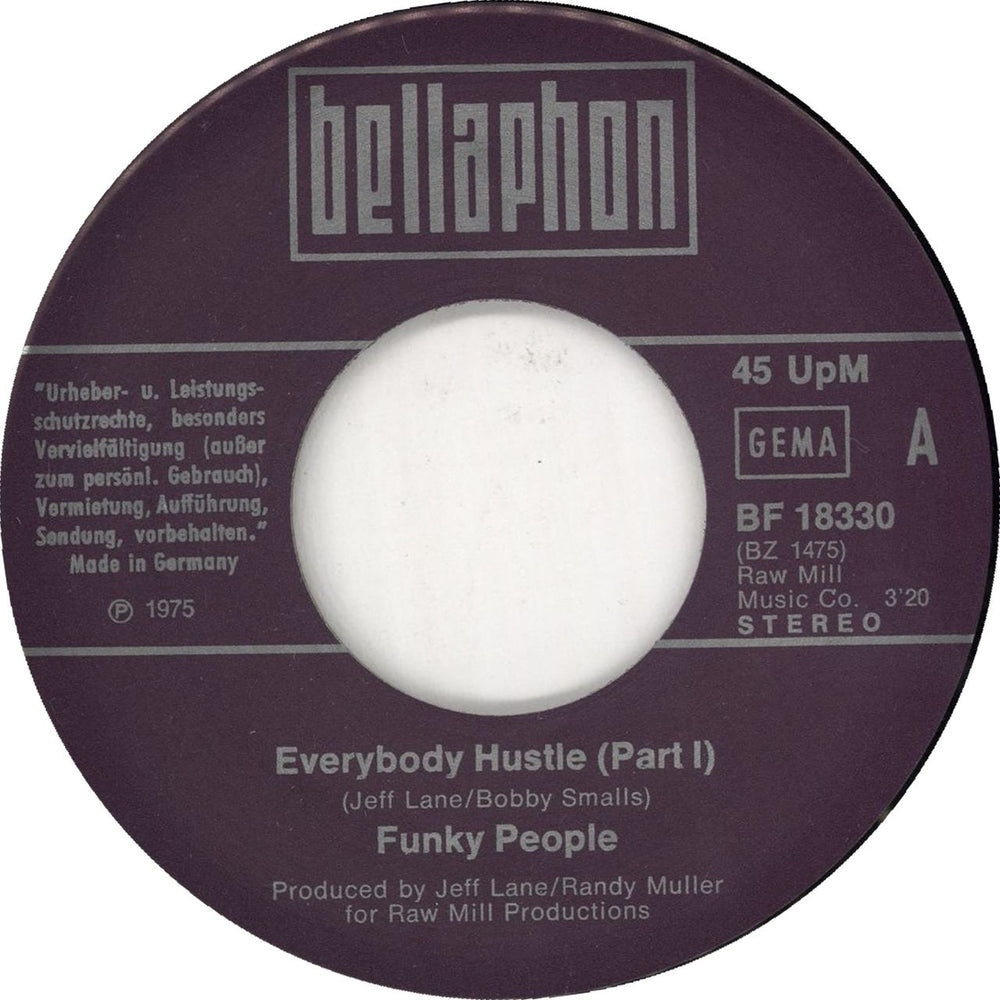 Funky People Everybody Hustle German 7" vinyl single (7 inch record / 45) BF18330