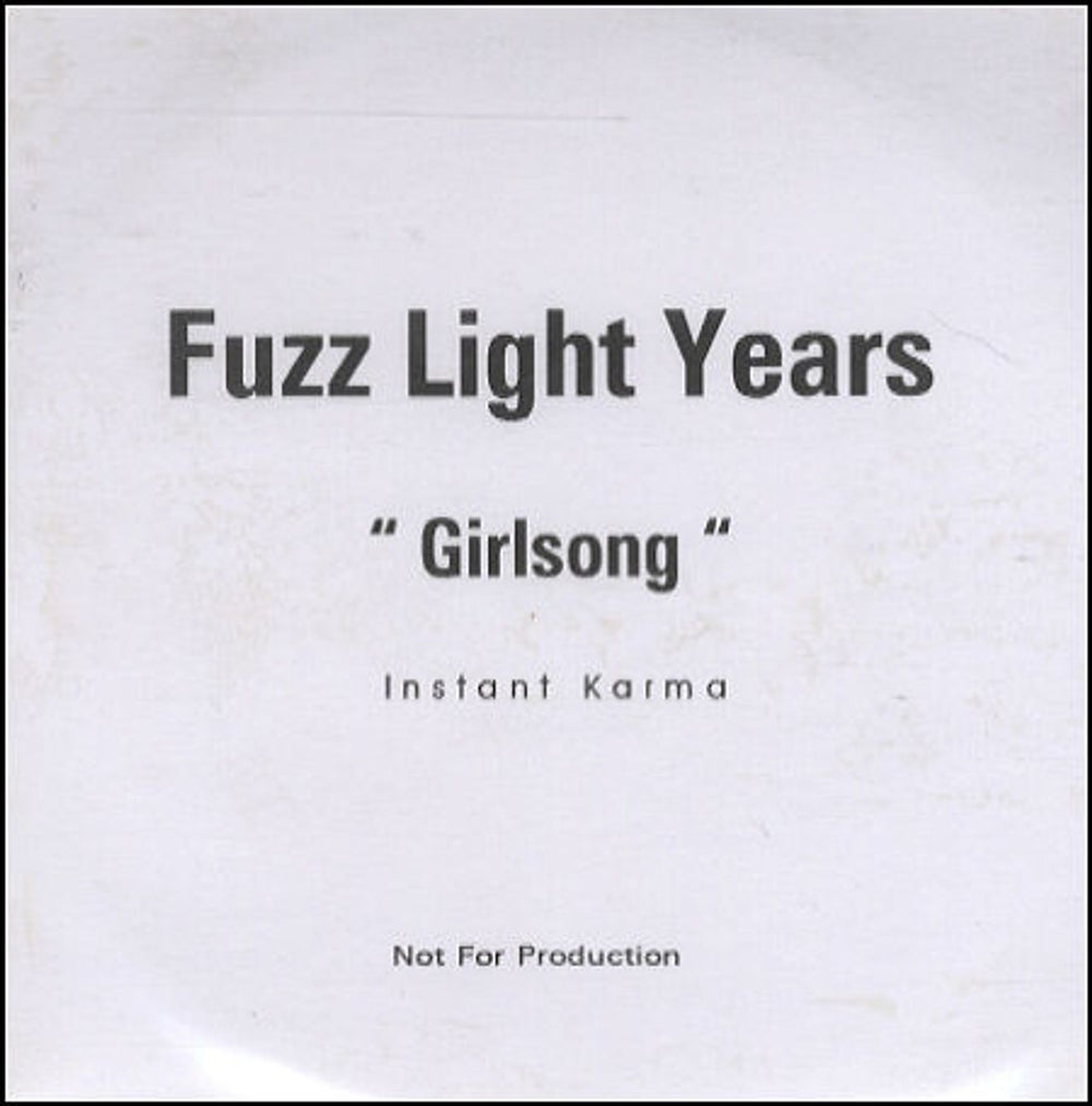 Fuzz Light Years Girlsong UK Promo CD-R acetate CD-R ACETATE