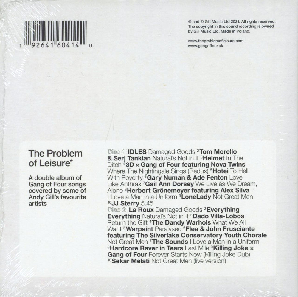 Gang Of Four The Problem Of Leisure: A Celebration Of Andy Gill & Gang Of Four - Blue Artwork - Sealed UK 2 CD album set (Double CD) 192641604140