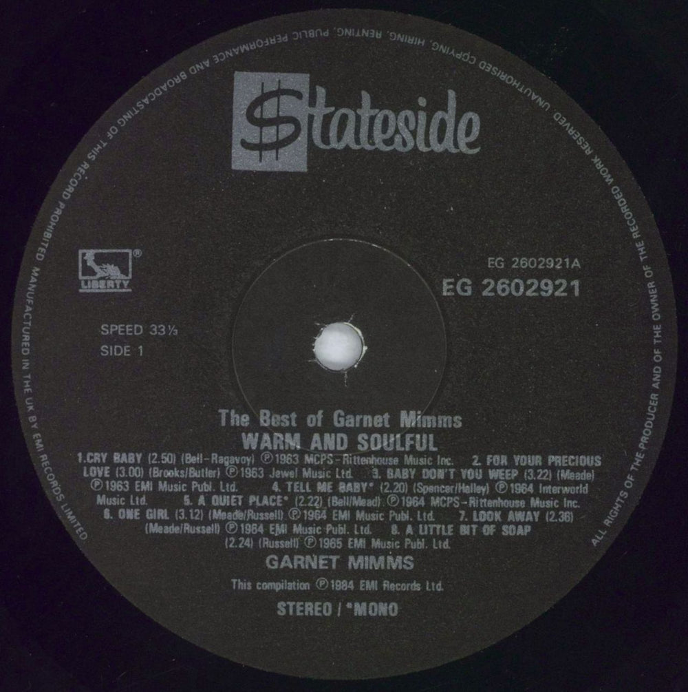 Garnet Mimms Warm And Soulful: The Best Of Garnet Mimms - shrink UK vinyl LP album (LP record) 6GMLPWA828892