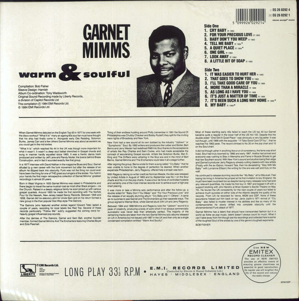 Garnet Mimms Warm And Soulful: The Best Of Garnet Mimms - shrink UK vinyl LP album (LP record)