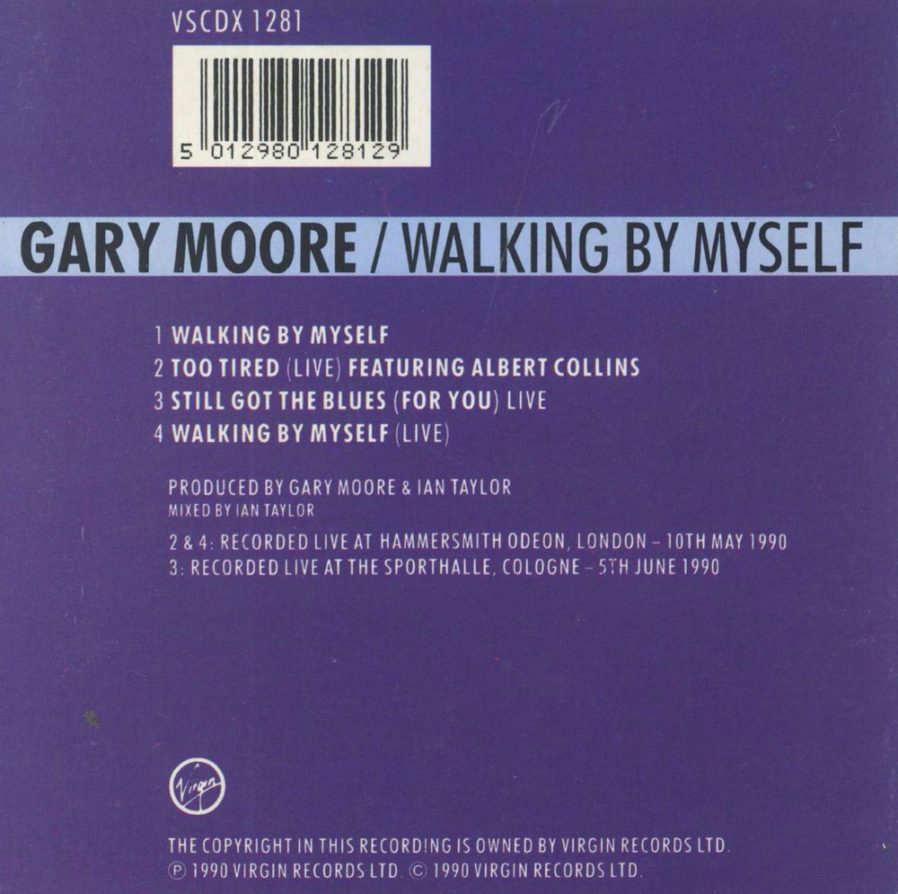 Gary Moore Walking By Myself UK CD single (CD5 / 5") 5012980128129