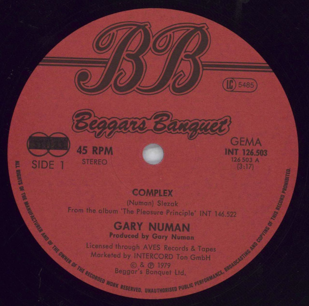 Gary Numan Complex German 12" vinyl single (12 inch record / Maxi-single) NUM12CO817793