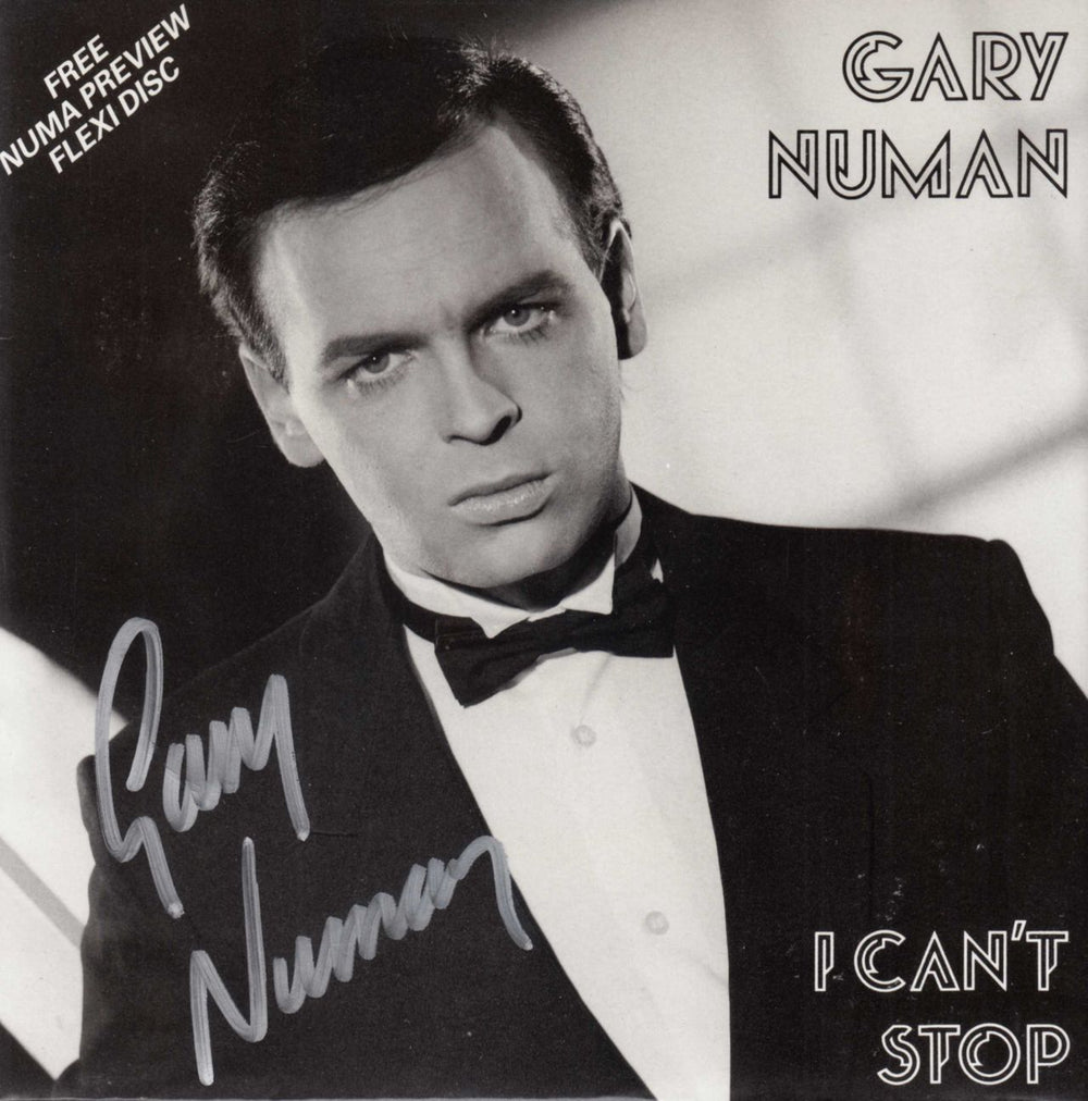 Gary Numan I Can't Stop + Flexi - Autographed UK 7" vinyl single (7 inch record / 45) NU17