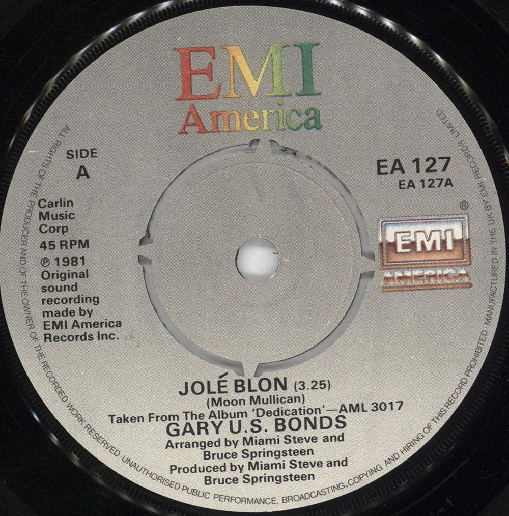 Gary U.S. Bonds Jolé Blon UK 7" vinyl single (7 inch record / 45) EA127