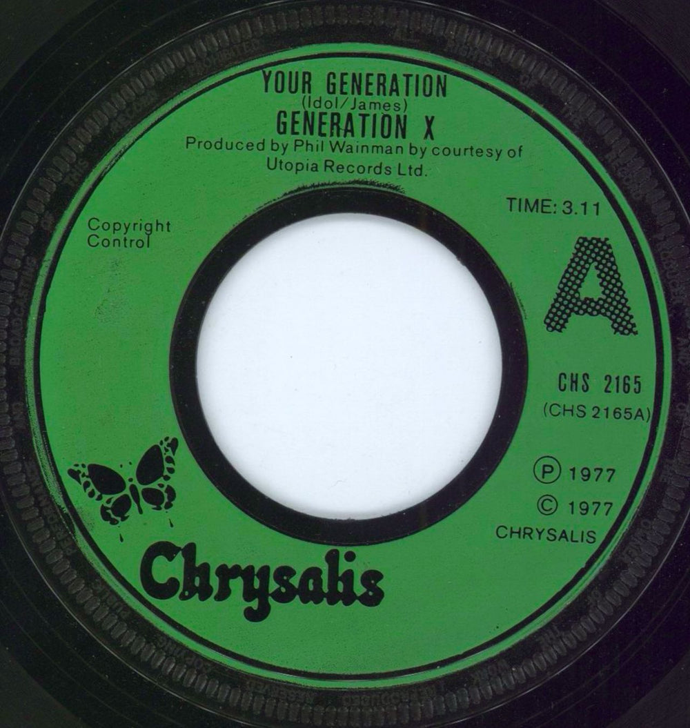 Generation X Your Generation - Wide Centered UK 7" vinyl single (7 inch record / 45) CHS2165