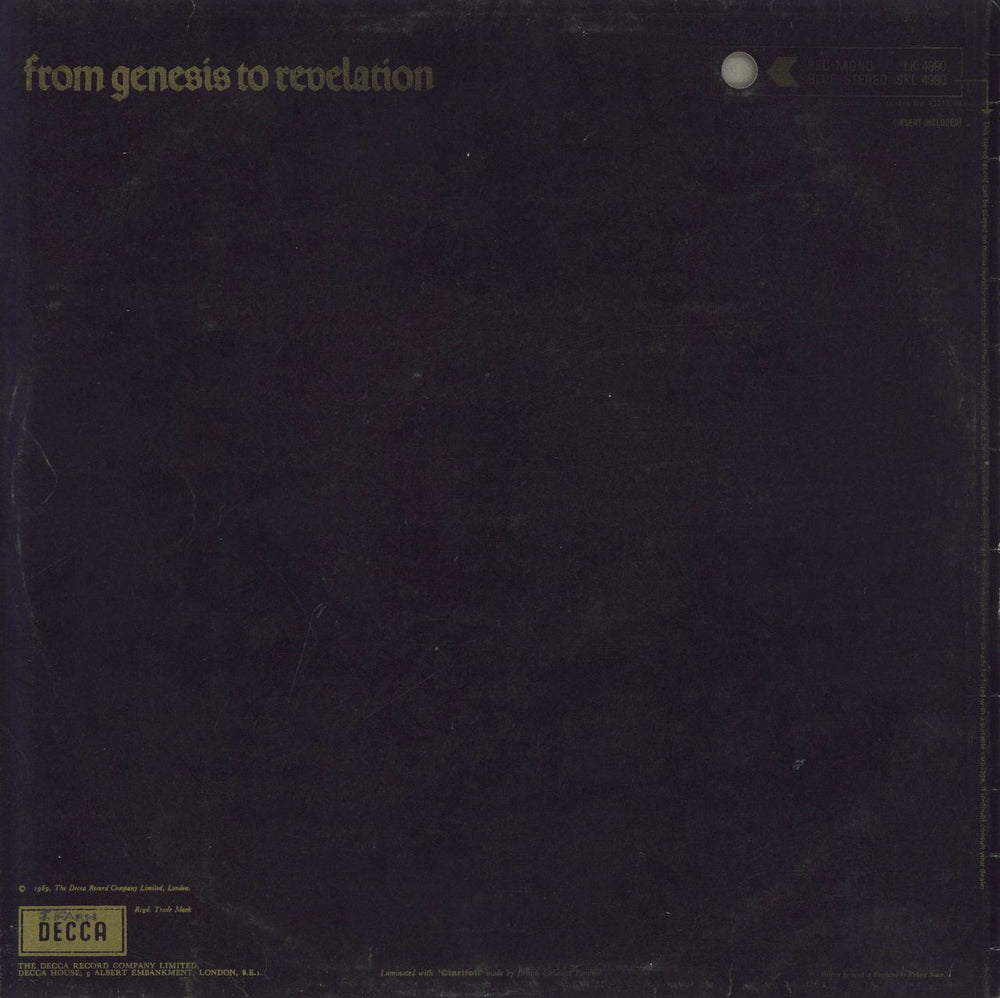 Genesis From Genesis To Revelation - 1st + Insert - EX UK vinyl LP album (LP record)