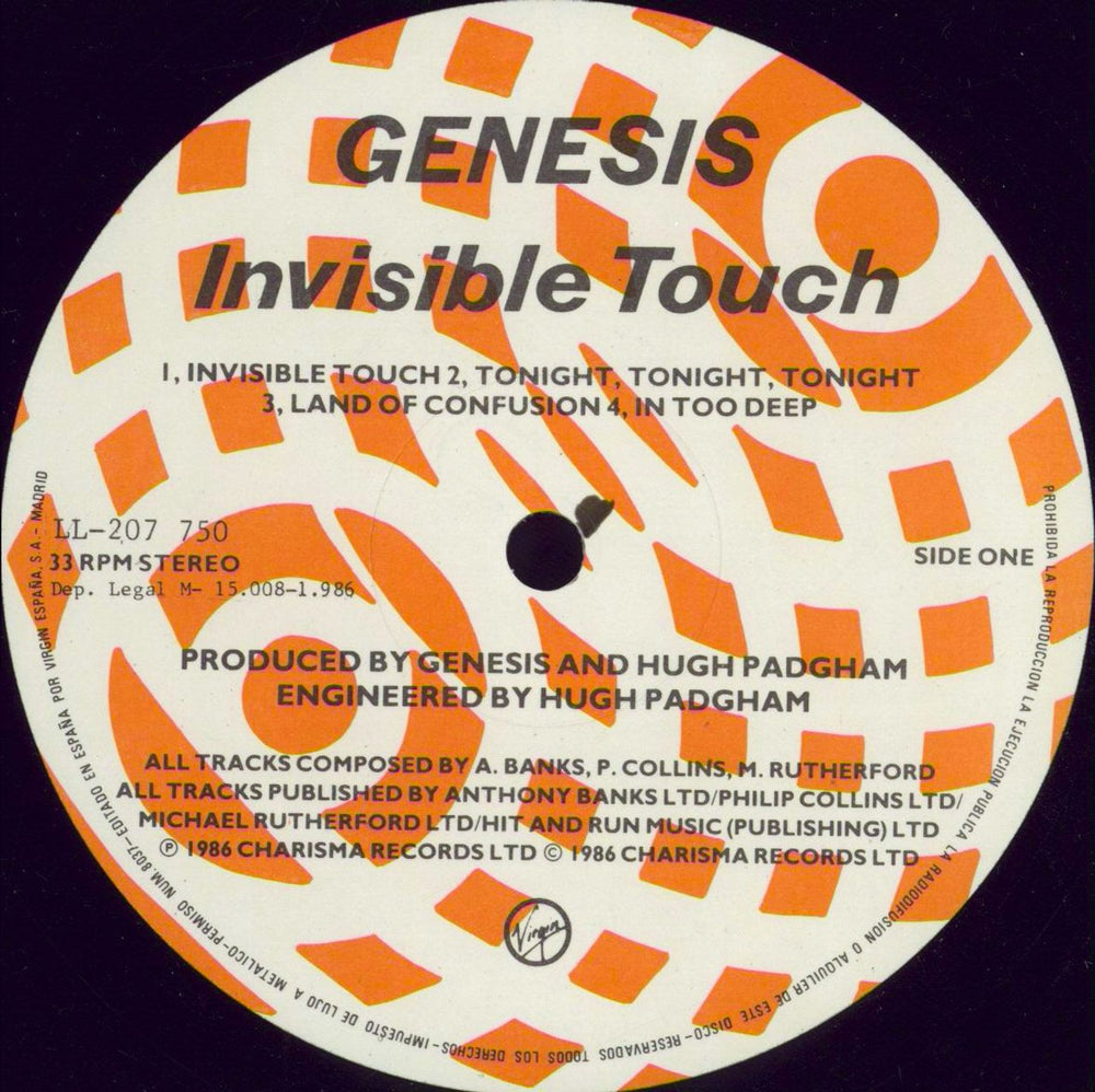 Genesis Invisible Touch Spanish vinyl LP album (LP record) GENLPIN772156