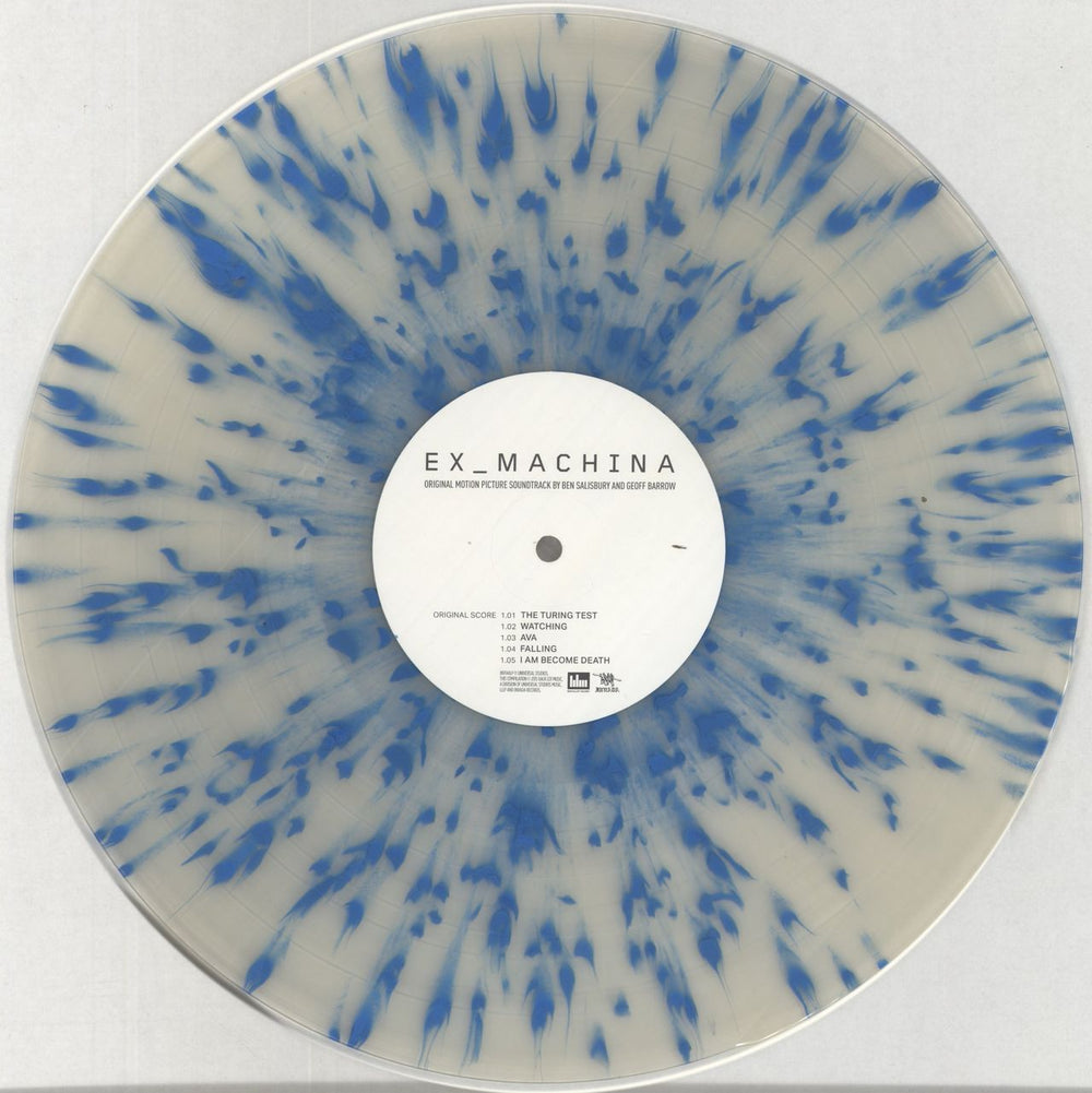 Geoff Barrow Ex_Machina (Original Motion Picture Soundtrack) - Frosted Clear & Blue Splatter UK 2-LP vinyl record set (Double LP Album) IHO2LEX650878