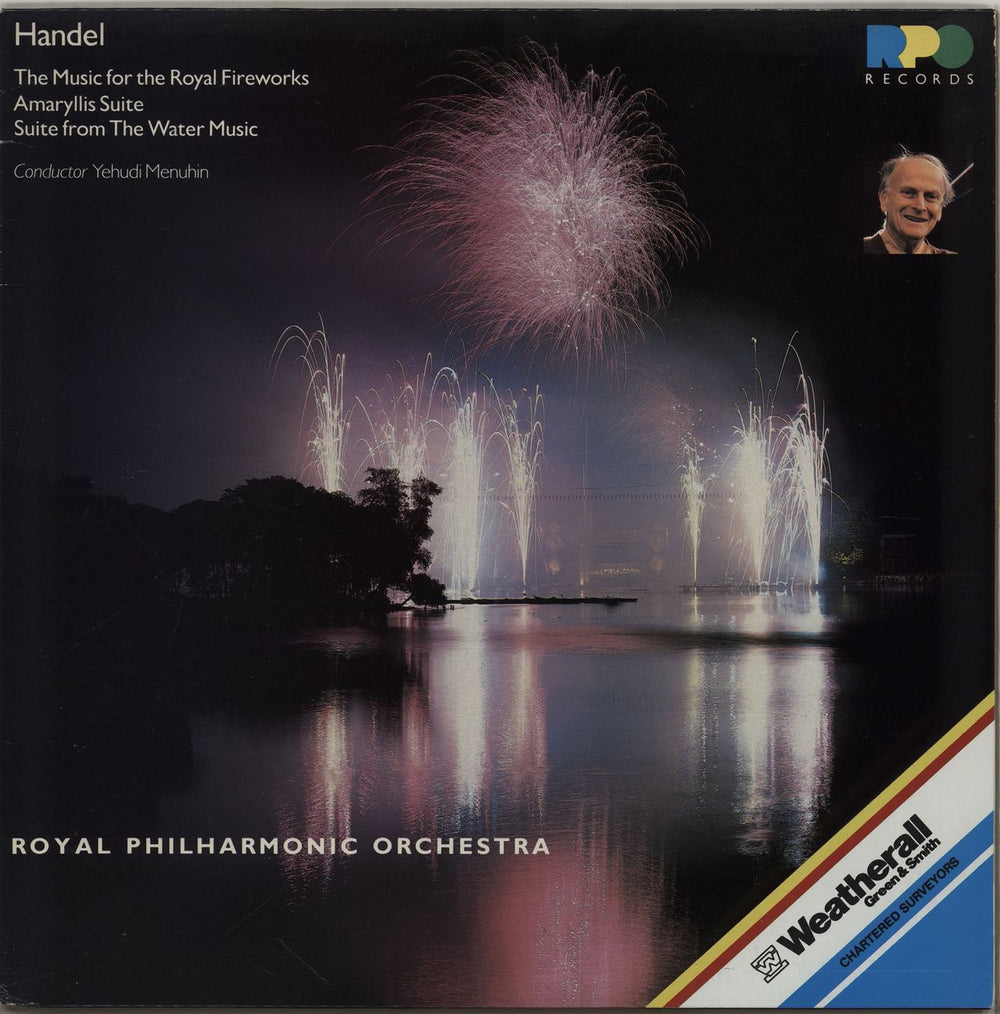 George Frideric Handel Music For The Royal Fireworks / Amaryllis Suite / Suite From The Water Music UK vinyl LP album (LP record) RPO8002