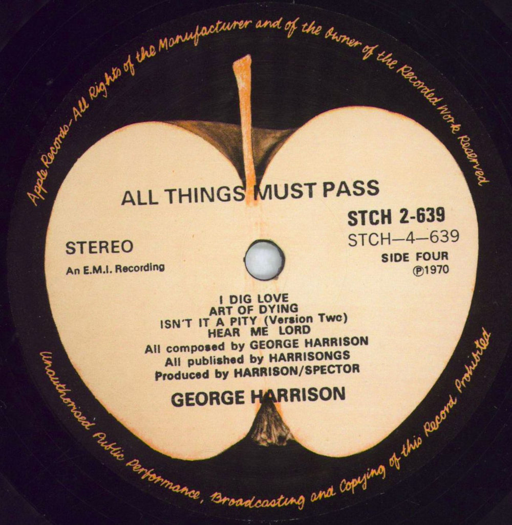 George Harrison All Things Must Pass - 1st - EX Australian 3-LP vinyl record set (Triple LP Album) Deleted