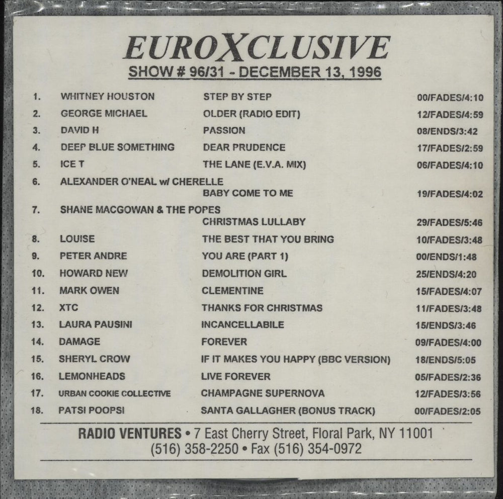 George Michael EuroXclusive - 13 Disc's US Promo CD album (CDLP) 13