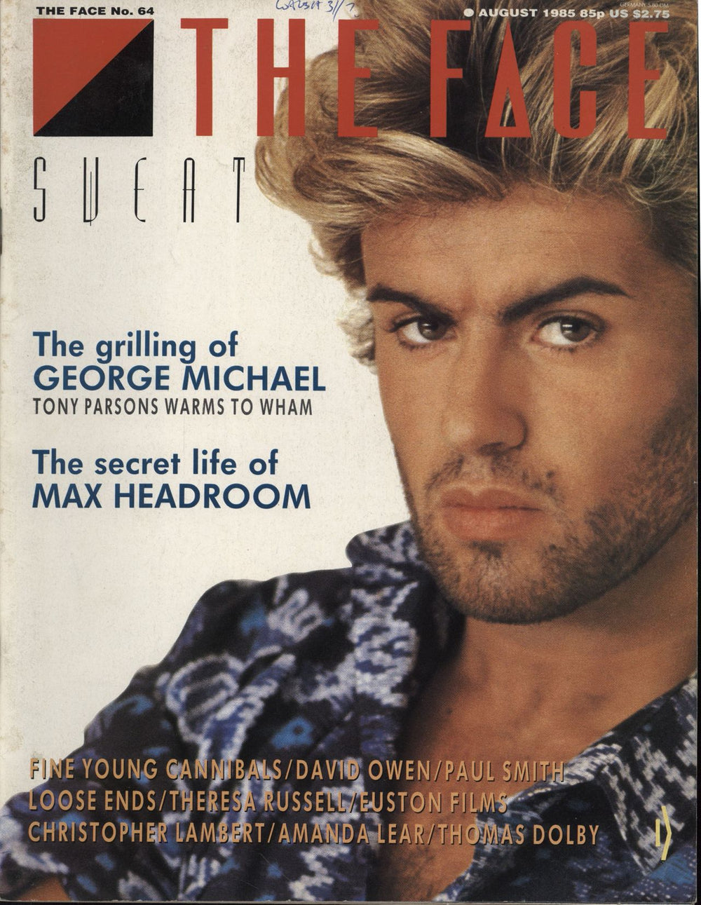 George Michael The Face UK magazine AUGUST 1985