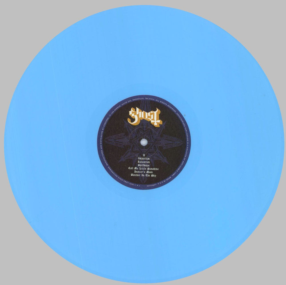 Ghost (Swedish) Impera - Baby Blue Vinyl - Shrink UK vinyl LP album (LP record) I0PLPIM830100