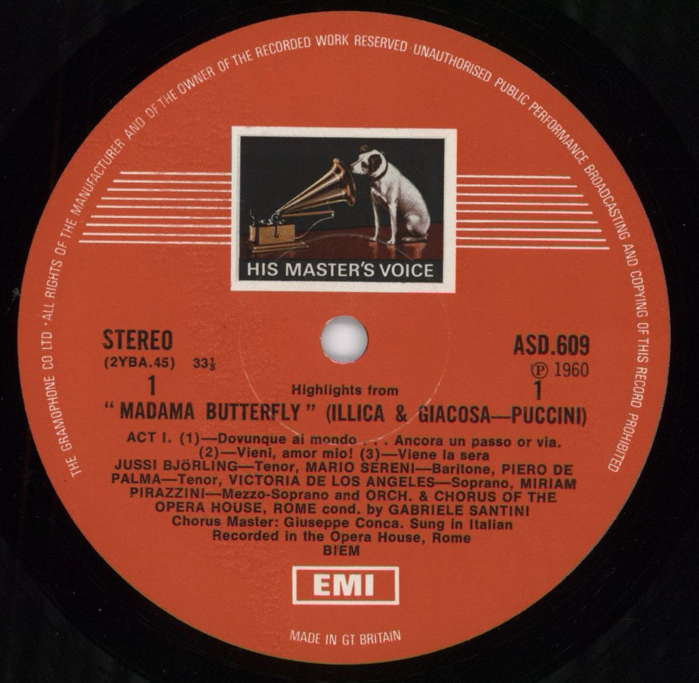 Giacomo Puccini Highlights From Madama Butterfly - 2nd UK vinyl LP album (LP record) PK5LPHI793050