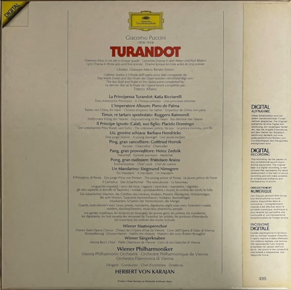 Giacomo Puccini Puccini: Turandot German Vinyl Box Set