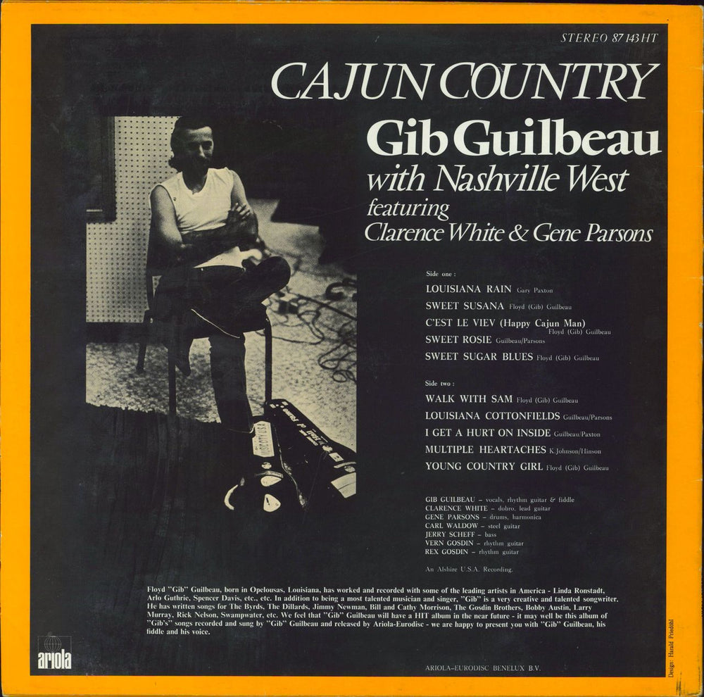 Gib Guilbeau Cajun Country Dutch vinyl LP album (LP record)