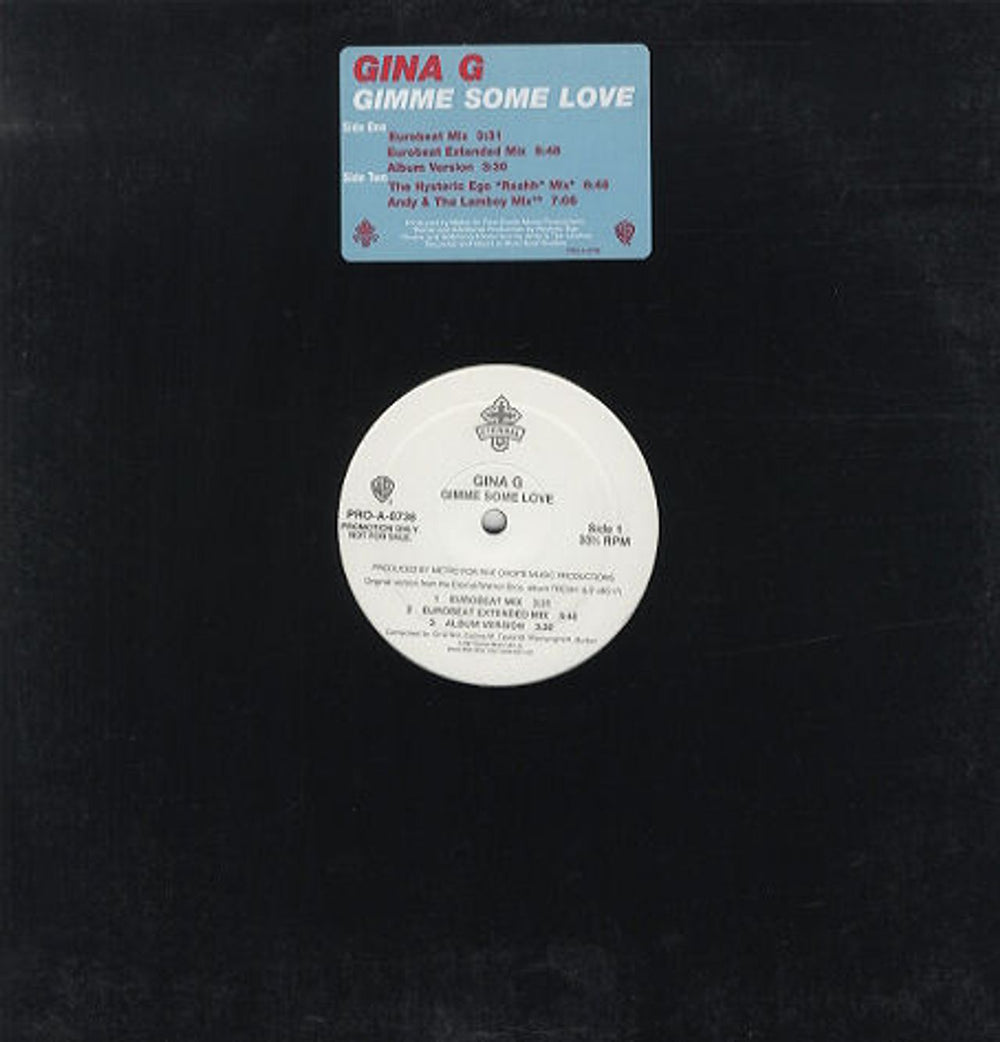 Gina G Gimme Some Love US Promo 12" vinyl single (12 inch record / Maxi-single) PRO-A-8736